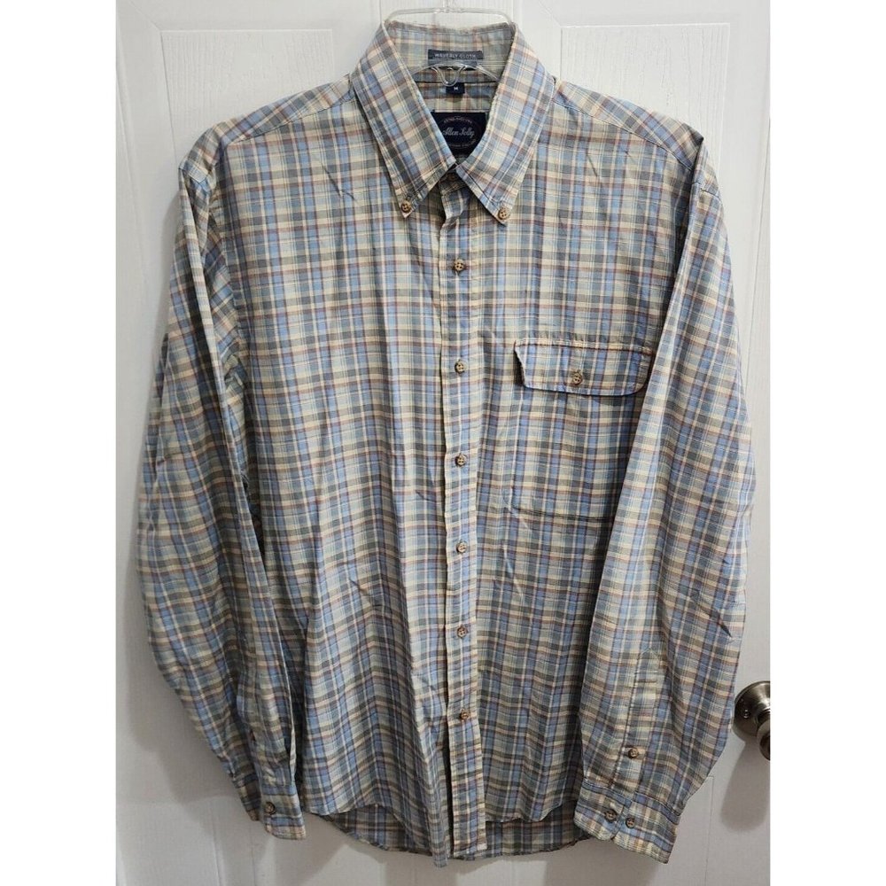 Allen Solly Waverly Cloth England Long Sleeve Plaid Button Down Shirt Size M‎